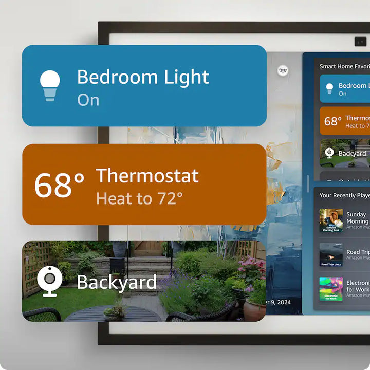 Amazon - Echo Show 15 Full HD 15.6" smart display for home organization, with built-in Fire TV and Alexa - Black